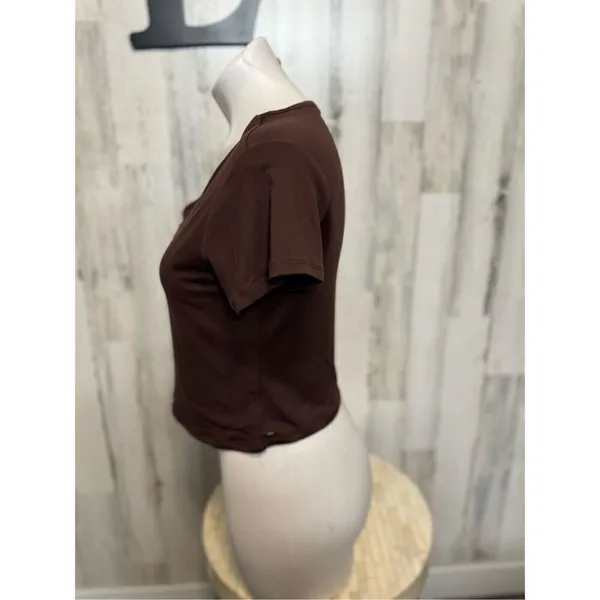 Brown v neck top - Image 3