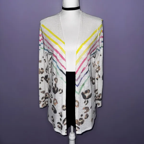 Phil Love Boutique Leopard Print Multicolor Cardigan - Image 3