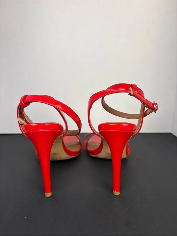 Steve Madden Red Patent Stiletto Ankle-Strap Sandals - Image 5