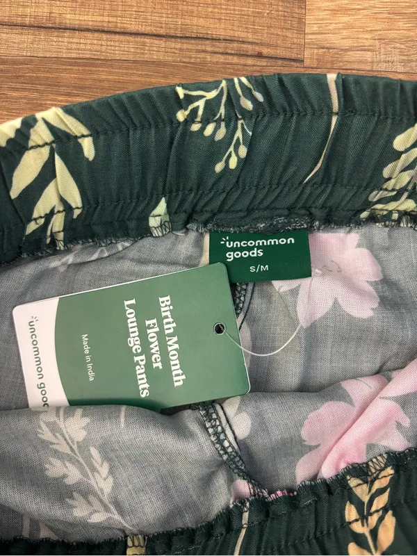 Uncommon Goods Birth Month Flower Floral Lounge Pants October NEW - Image 3