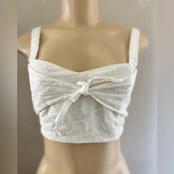 EN CRÉME women’s western / bohemian crop top size med - Image 3