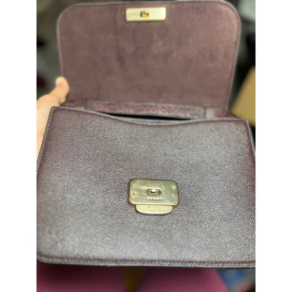 Coach C6777 Snake Embossed Cross Body Metallic Cherry Oxblood Pebbled Leather‎ - Image 6