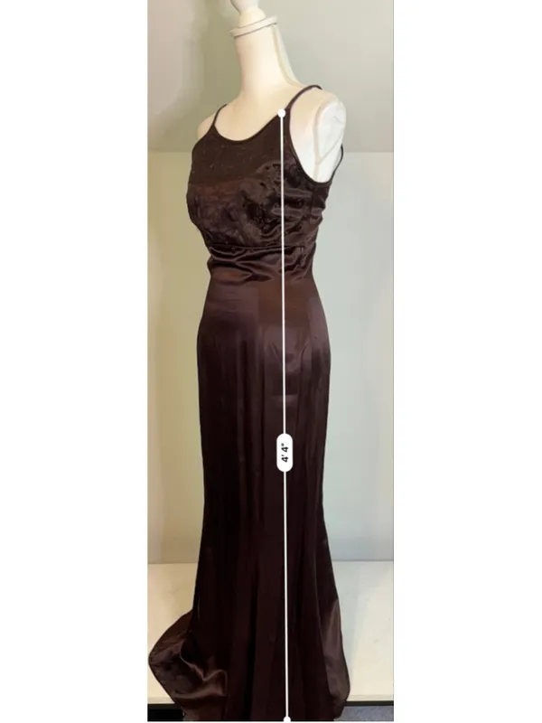 GUNNE sax Espresso Satin Maxi Dress Size 7/8 - Image 7