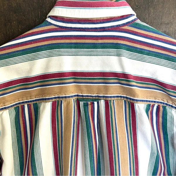 Chic Jeans Vintage 90s WOMENS Size L Western Jewel Tone Stripe Button Up Collar Indie Chic - Image 6