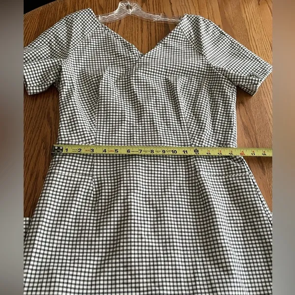 Banana Republic Black And White Gingham Plaid Dress Size 12 - Image 7
