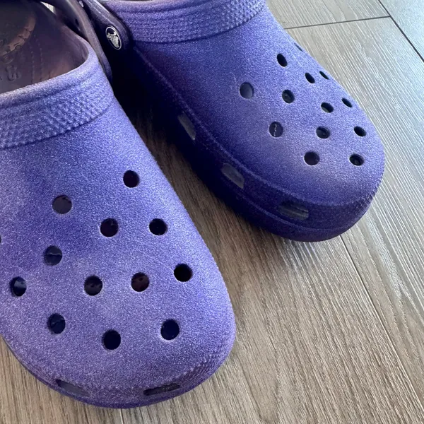 Crocs Classic Platform Clogs Sandals Purple Glitter Women Sz 10 - Image 6