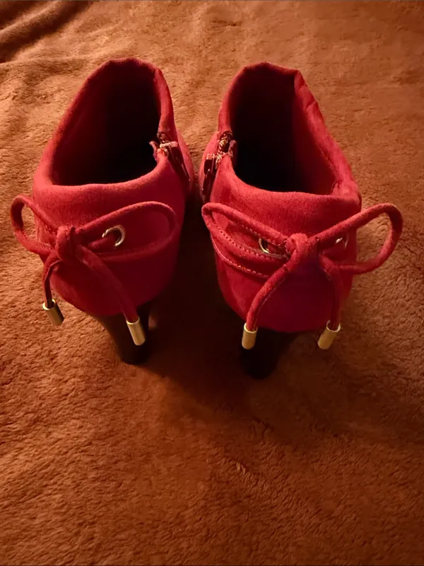 Coach Red Suede Ankle Booties - Image 2