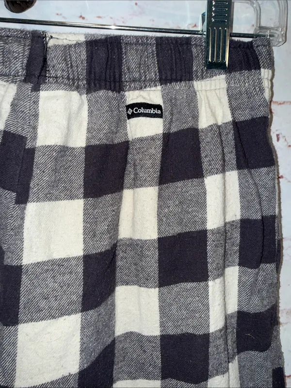 Columbia Black White Buffalo Check Small pajama Pink Drawstring waist pull on - Image 5