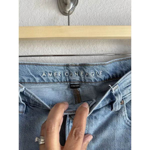 American‎ Eagle Jeans Women's 12 90s Low Rise Skinny Kick Stretch Denim Raw Hem - Image 11