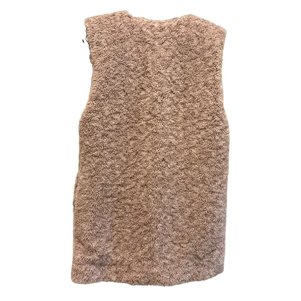 Free People We The Free Lilac Purple/Gray Teddy Faux Fur Vest Pocket Oversized S - Image 2