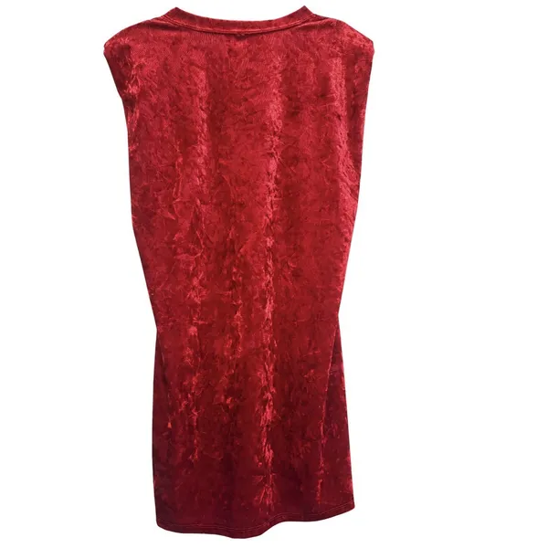 Watermelon Brand Red Velour Sleeveless Christmas Holiday Party Mini Dress M - Image 2