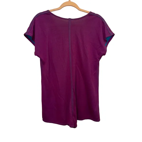 Reversible Purple Blue V-Neck Romper‎ Size Medium Lounge Casual Minimalist - Image 2