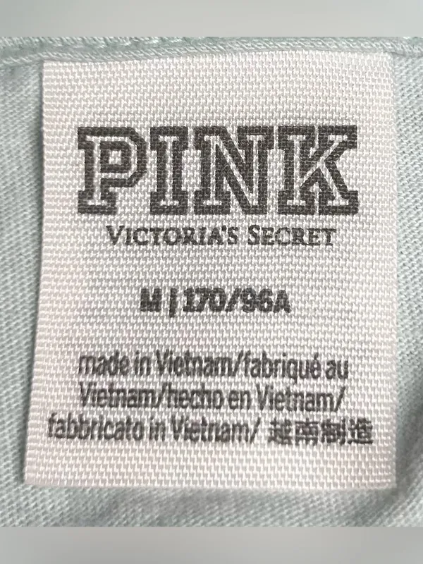 Victoria's Secret Women’s Size M Sequin Logo On Arm & Back Henley Top - Image 2
