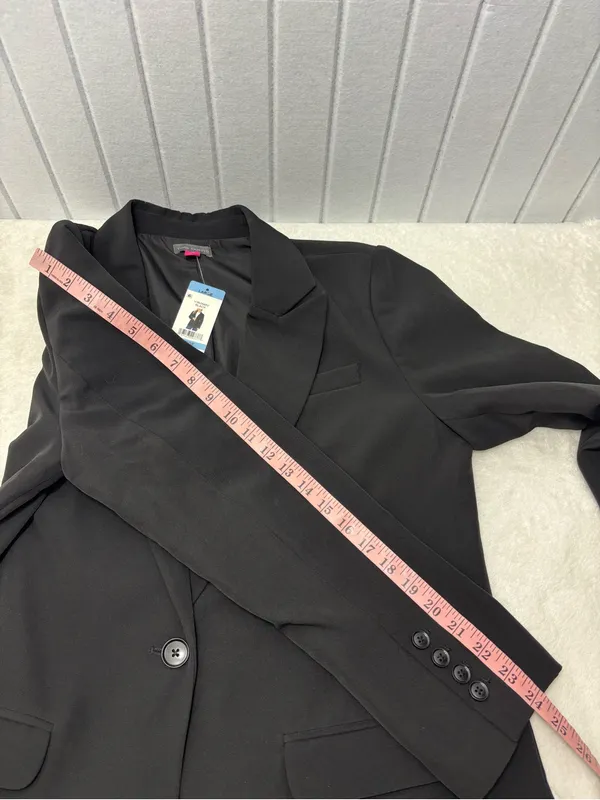 Vince Camuto Black Single-Button Notch Lapel‎ Blazer Jacket Size L Career Chic - Image 9