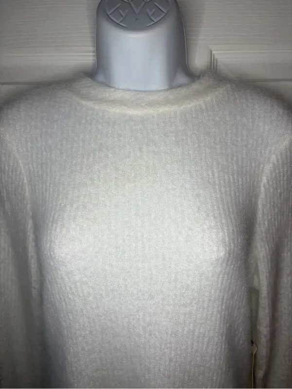 Anthropologie Maeve Tie Back Bell Sleeve Top Tunic Sweater Ivory White S NWT - Image 7