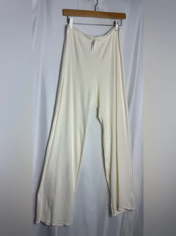 Skims ribbed bone Cream Wide-Leg Pants cozy XL NWOT - Image 3