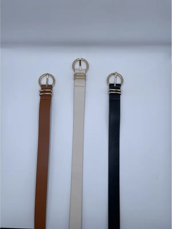 3 Pack Women's Leather Belts For Jeans Dresses Ladies Belt For Pants With Gold - Image 4
