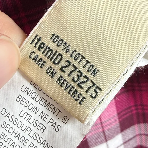 LL Bean Womens XL Maroon Flannel Lined Corduroy Button Front Shirt 273275 - Image 6