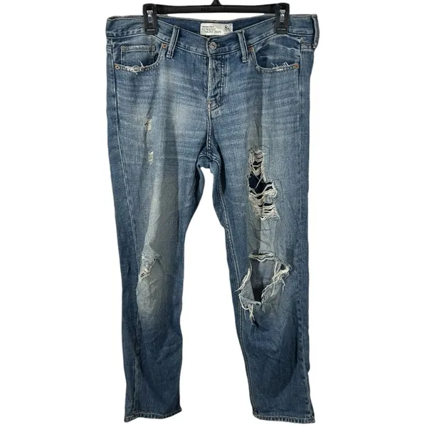 Abercrombie Button Fly Boyfriend Jeans 8R | 90s Denim Model Off Duty - Image 3