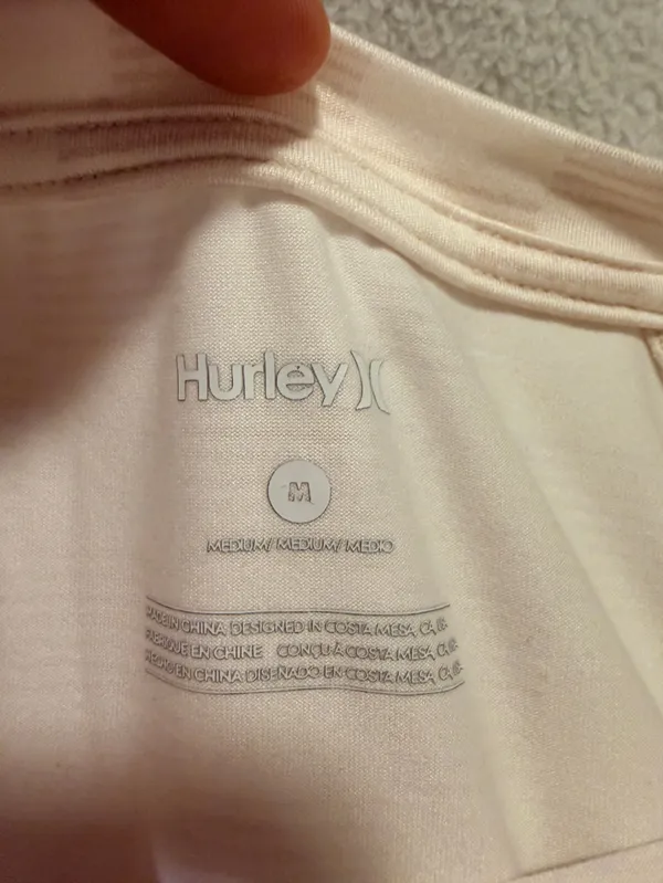 Hurley Long-Sleeve Checker Performance Top — Cream - Image 4