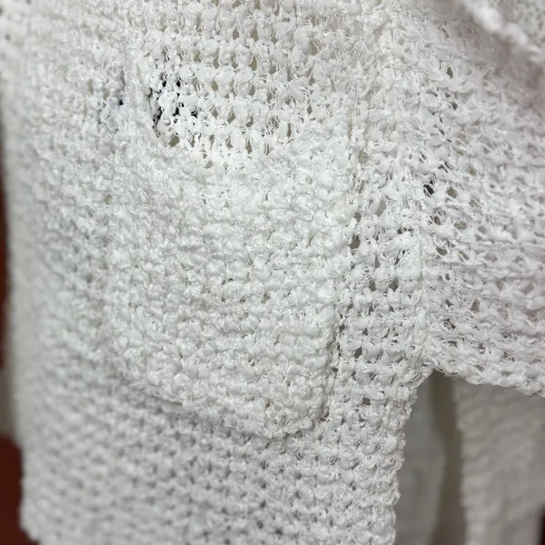 POL - Ivory/Oatmeal Loose Weave Cozy Cardigan Size Medium. G#34 - Image 9