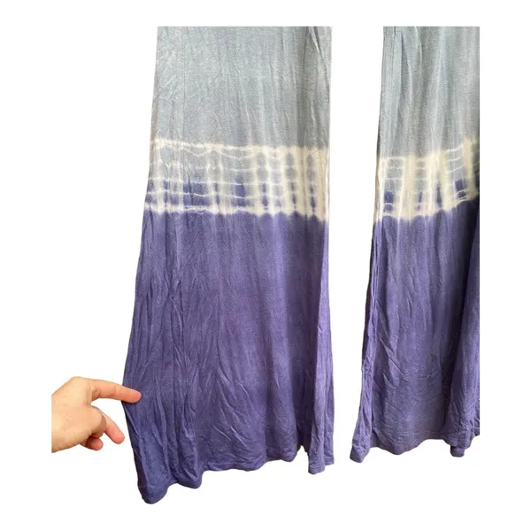 Anthropologie Nu Label blue white tie dye palazzo long Pants Size M Coachella Boho - Image 5