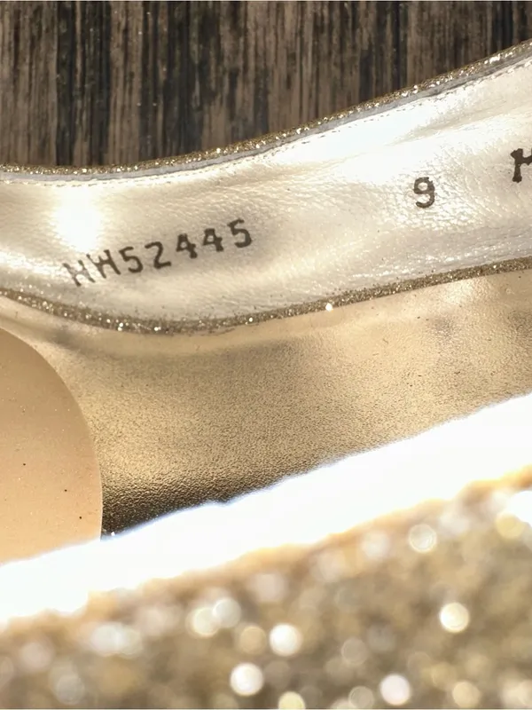 Stuart Weitzman Women's Gold Glitter Peep-Toe Slingback Heels - Image 3