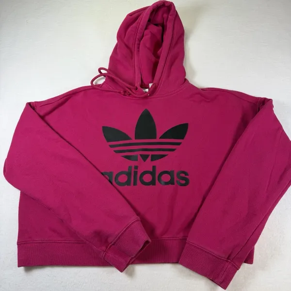 Adidas Women's Essentials Fleece‎ Hoodie Pink/ black Small - Image 3