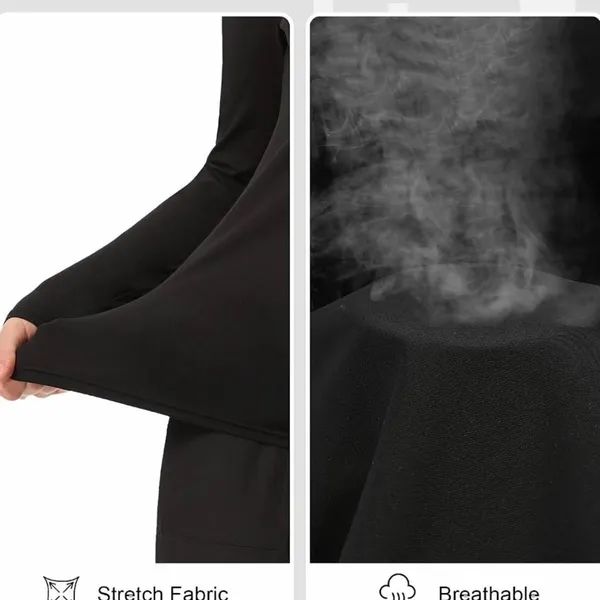 4 Pack Womens Long Sleeve Underscrub Base Layer Tops Scoop Neck Black White NEW - Image 7
