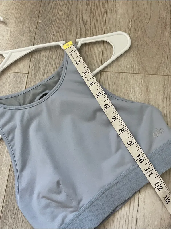 Alo Longline Bra high neck incline mesh back womens Blue (xsmall) activewear - Image 5
