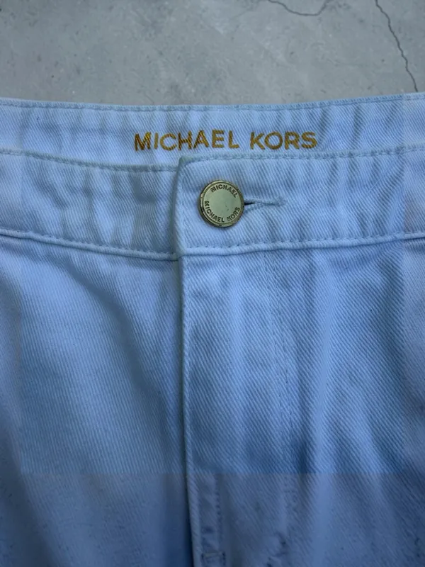 MICHAEL Michael Kors White Denim Cutoff Shorts Sz 8‎ Raw Hem Summer Short Shorts - Image 7