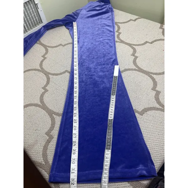 Athleta Elation Velvet Flare Pants Purple Size Medium 32” Inseam High Rise - Image 9