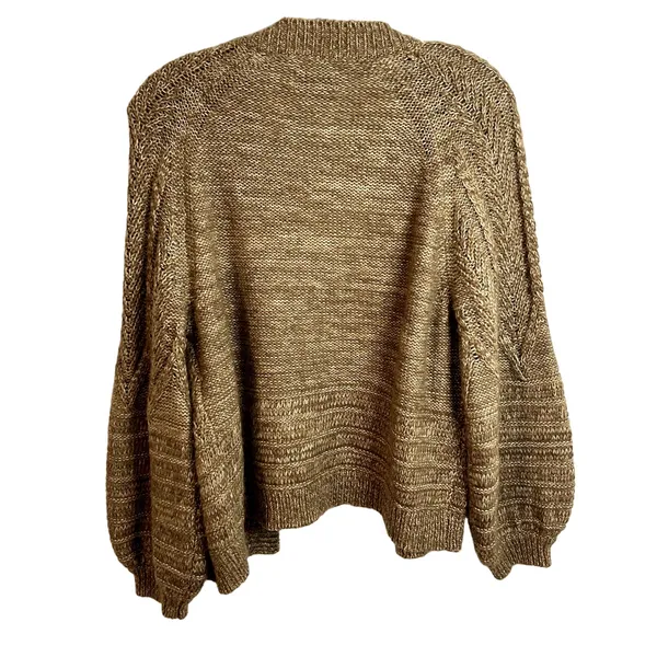 Lucky Brand Balloon Sleeve Open Cardigan Womens Size Small Wool Blend Camel - Image 4
