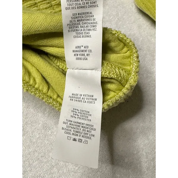 Aerie Cropped Corduroy Zip Jacket Green Utility Pockets Women’s Medium - Image 6