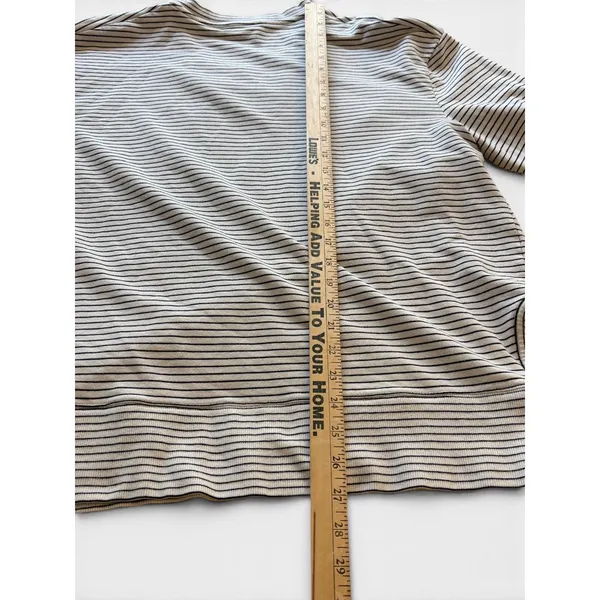 Daily Ritual XXL Striped Pullover Sweatshirt Black White Oversized Crew Neck - Image 3