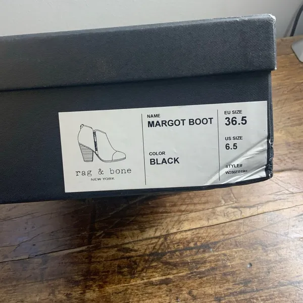 Rag & Bone Margot Black‎ leather Boots size 6.5 - Image 11