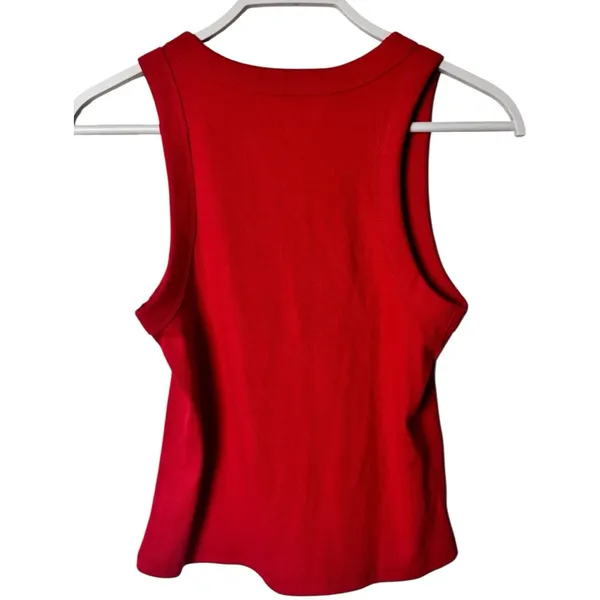 Old Navy Women's Fitted Red Crop Sleeveless Tank Top Sz L NWT - Image 4