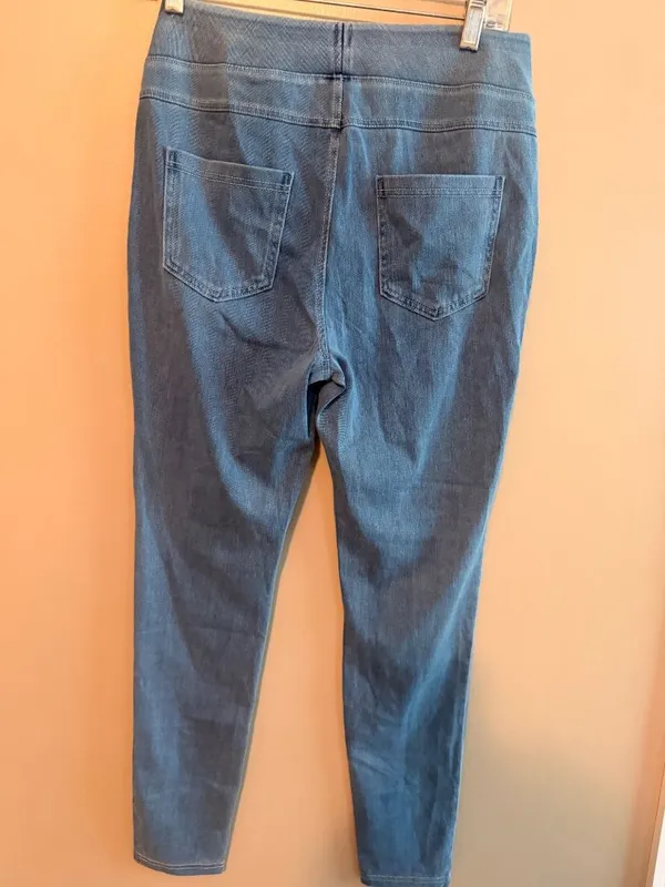 Halara M Womens Full-Length Stretch Denim Jeggings M Blue - Image 5