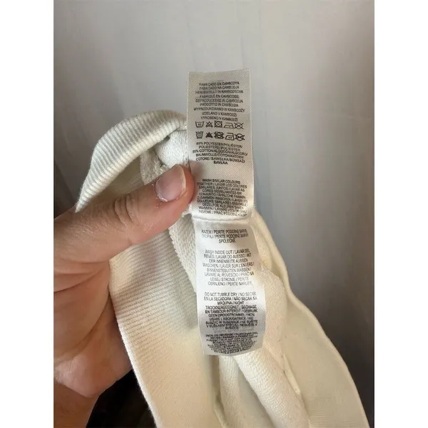 Primark Sweatshorts Womens Size S Ivory Drawstring Waist Pockets - Image 10
