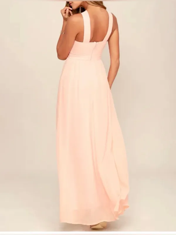 LULUS Women Air of Romance Peach Sleeveless Chiffon Maxi Dress Size XS - Image 2