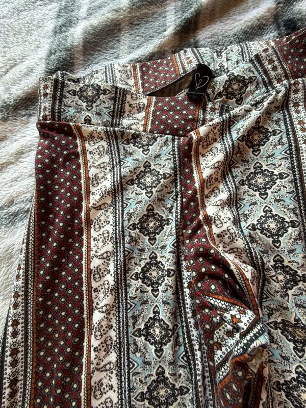Windsor Paisley Print High Waist Flare Pants Large - Image 2