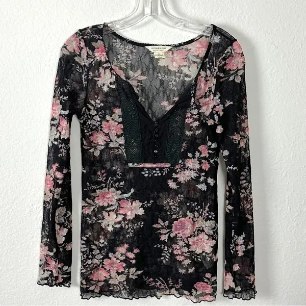 Denim & Supply Ralph Lauren Ethereal Dainty Cottage Floral Lace Y2K Medium - Image 7