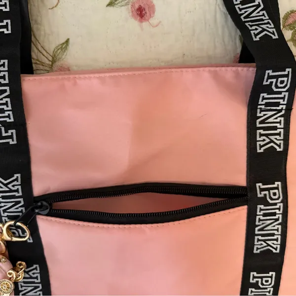 VERY nice Pink Tote Bag with Black Accents. - Image 5