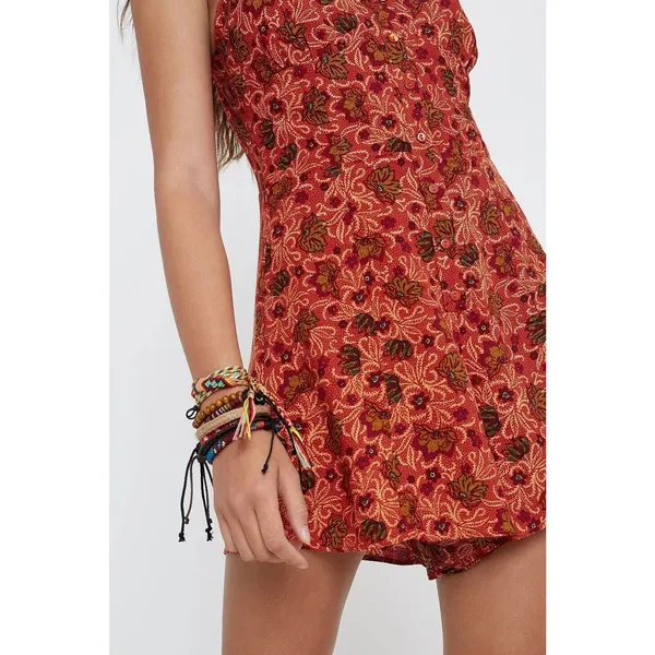 Size Medium UO Emma Louise Rust Floral Playsuit - Image 3