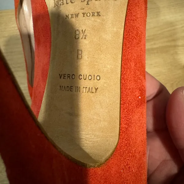 Kate Spade New York Womens Bright Red Suede‎ Pointed Toe Pumps Shoes Size 8.5 - Image 4