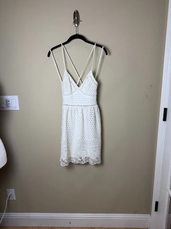 Abercrombie & Fitch Eyelet Lace White Sundress Dress Size XS - Image 2