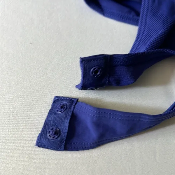 Scoop Womens Bodysuit Size S Blue Crew Neck Seamless Fitted Snap Stretch Soft - Image 6
