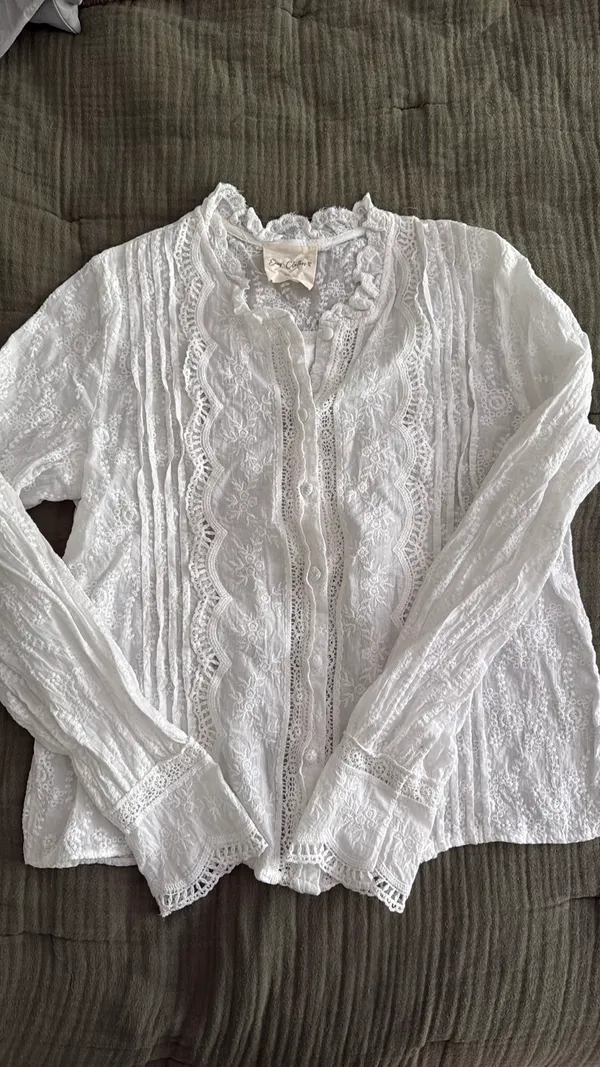 Easy Clothes White Eyelet Top - Image 6