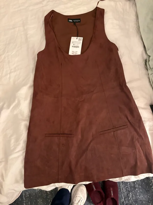 Zara NWT Suede Dress - Image 3