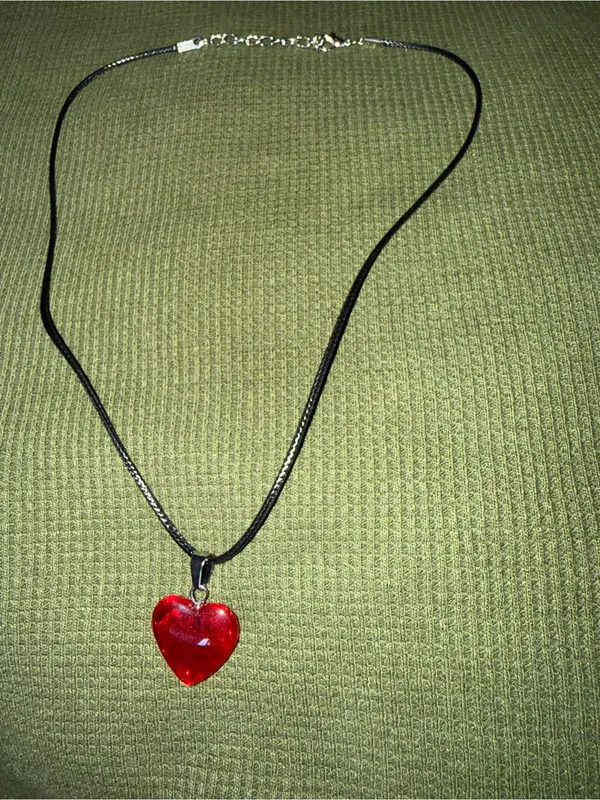 Red Heart Pendant Necklace by - Image 3